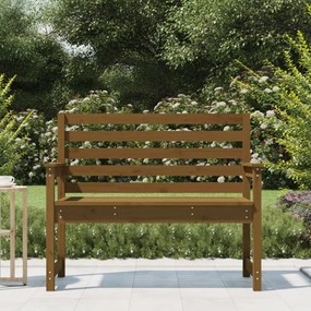mézbarna tömör fenyőfa kerti pad 109 x 48 x 91,5 cm