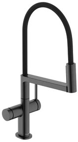 Mosogató csaptelep Hansgrohe Talis Select M54 PowderSpray forgó karral, 2 áram csiszolt fekete króm 72813340
