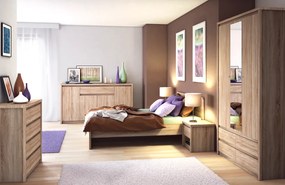 Akasztós szekrény 4D1S/70, sonoma tölgy, NORTY TYP 22