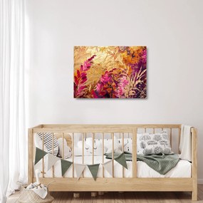 Üveg kép - Absztrakt festmény virágok II. (70x50 cm)