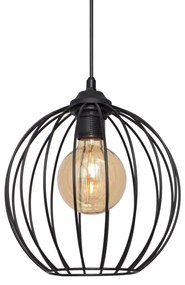 Csillár zsinóron MERCURE 1xE27/15W/230V átmérő 24 cm fekete