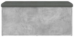 betonszürke szerelt fa tárolópad 102 x 42 x 45 cm