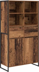 vidaXL Széf fiókkal 2 pcs Öreg fa 81 x 36 x 150.5 cm Faanyag