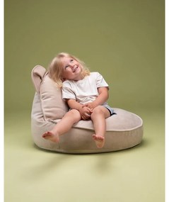 Bézs bársony gyerek babzsákfotel Bear – Wigiwama