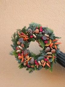 Karácsonyi Koszorú Nemes Jelenfából, 40 cm-es koszorú, Karácsony