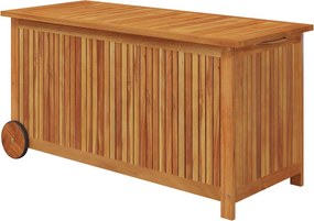 Tömör Akácfa Kerti Tárolóláda Kerekekkel 113 X 50 X 58 Cm