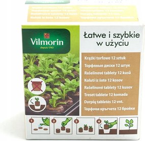 Korongok, Virágtartók Préselt Tőzegből 12db Átmérő 30mm Vilmorin