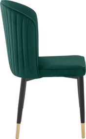 Étkezőszék, zöld Velvet szövet/fekete, UDAJA
