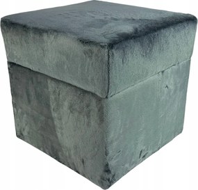 Négyzet alakú nyitható puff velvet minky szín sötétszürke