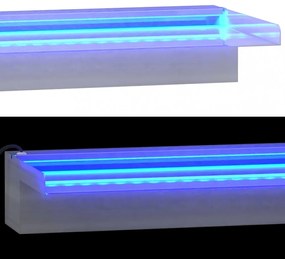 rozsdamentes acél vízeséskifolyó RGB LED-ekkel 45 cm