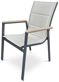 Autronic kerti szék, alumínium, textil, bézs, AZC-S1110 BK