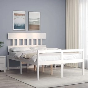 fehér tömör fa ágy időseknek fejtámlával 140x200 cm