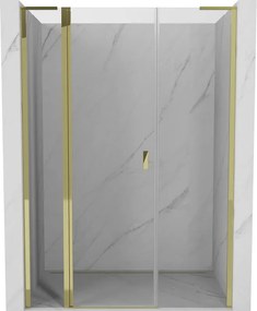 Mexen Mist L nyitható zuhanyajtó 135 cm, átlátszó, arany - 8A4L-135-001-50-00