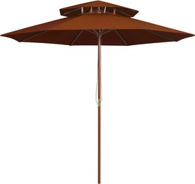 vidaXL terrakotta kétszintes napernyő farúddal 270 cm