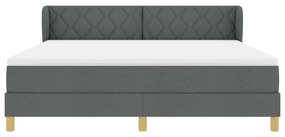 Boxspring Ágy Matraccal - Sötétszürke, 180x200 cm, Szövet