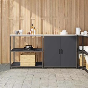 Konyhai Tároló Készlet ajtóval 2 pcs Antracit 180 x 50 x 92 cm