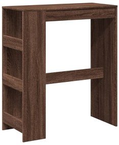 barna tölgy szerelt fa tárolórekeszes bárasztal 90x40x103,5 cm