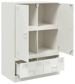 fehér acél magasszekrény 67x39x95 cm