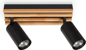 Brilagi - Spotlámpa SELE WOOD 2xGU10/30W/230V fekete/fa