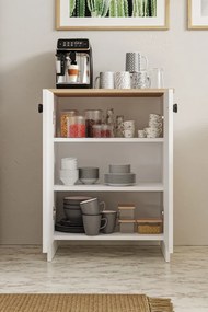 Dorta konyhaszekrény, sonoma tölgy-fehér, 58 cm