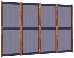 sötétkék 4 paneles térelválasztó 280 x 180 cm