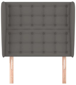 szürke műbőr fejtámla szárnyakkal 103 x 23 x 118/128 cm