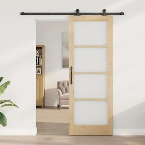Csúszóajtó ORKDAL Barna 78 x 211 cm Fa és fém
