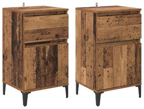 Éjjeliszekrény fiókkal 2 pcs Régi fa 40 x 35 x 70 cm Faanyag