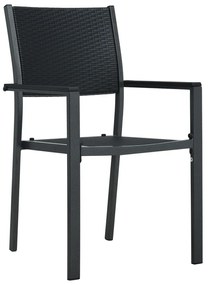 7 részes kerti étkező szett fekete poly rattan