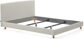 Szürke kárpitozott franciaágy ágyrács nélkül 160x200 cm Valma – Kave Home