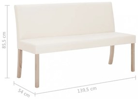 krémszínű műbőr pad 139,5 cm
