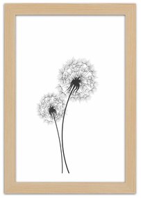 Gario Poszter Rajzolt két pitypang A keret színe: Természetes, Méret: 40 x 60 cm