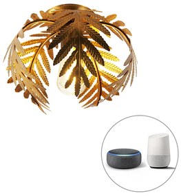 Vintage okos mennyezeti lámpa arany 24 cm, WiFi ST64 izzóval - Botanica