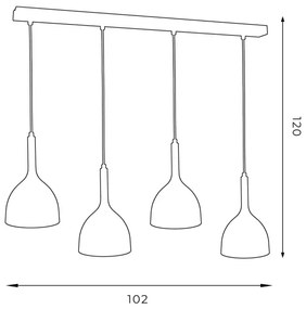 Csillár zsinóron NOAK 4xE27/15W/230V szürke