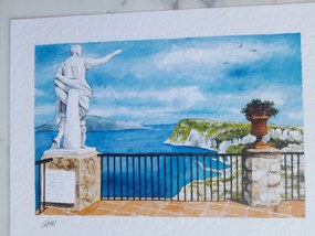 Grafika Keret Olaszország Italia Capri Panoráma