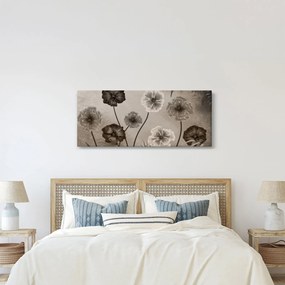 Kép - Rajzolt virágok (120x50 cm)