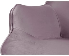 Levendula színű bársony fotel lábtartóval Niko – Ropez