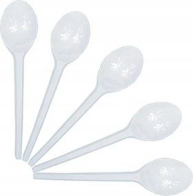 Evőeszköz kanál műanyag kanál fehér 100 db