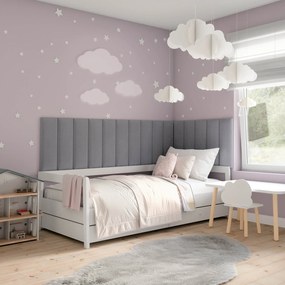 Kárpitozott falipanel QUADRATTA 20x60 cm - több színben Szín: Világosszürke