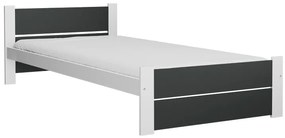 IKAROS DOUBLE ágy 90 x 200 cm, antracit/fehér Ágyrács: Lamellás ágyrács, Matrac: Coco Maxi 20 cm matrac