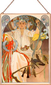 Alfons Mucha - Tavaszi fesztivál üvegkép, falikép