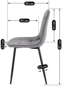 Szürke Bársony Étkezőszék ARIS