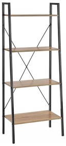 Könyvespolc NARVIK 148x60 cm fekete/tölgy sonoma