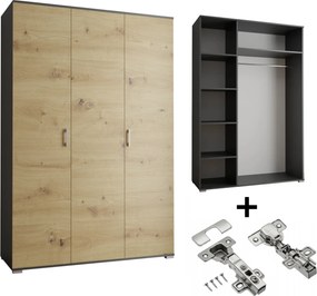 Akciós Szekrény 3-D 120 x 192 x 51 cm Fekete Artisan Csendes Ház