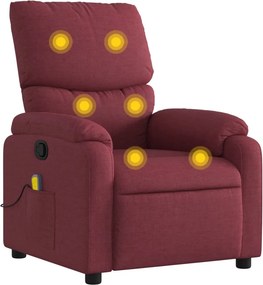 vidaXL bordó dönthető szövet masszázsfotel