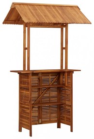 tömör akácfa kültéri bárasztal tetővel 113x106x217 cm