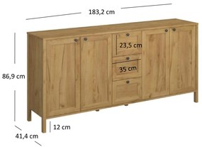 Komód Keira 4D3S (arany craft tölgy). 1052993