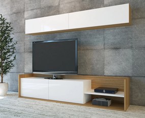 TV szekrény Kale - Teak, White