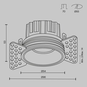 Maytoni Round DL058-7W3K-TRS-B 1x7W/LED 3000K 450lm IP20