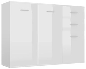 vidaXL magasfényű fehér forgácslap tálalószekrény 105 x 30 x 75 cm
